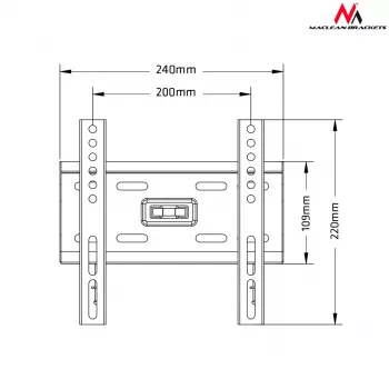 TV sienas stiprinājums MACLEAN MC-777 13 inch–42 inch televizoriem, līdz 35 kg, VESA 75x75–200x200, metāls, melns