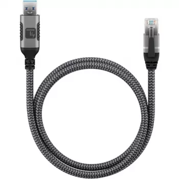 Techly ICOC U3A-RJ45-010 tīkla kabelis 1 m Cat6 F/UTP (FTP) melns, sudrabs