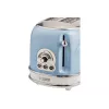Ariete 155 Design 2 Slots Toaster ar Sviestmaižu Turētājiem, 6 Grauzdēšanas Līmeņi, 810 W, Nerūsējošā Tērauda Korpuss, Noņemama Drupaču Paplāte, Pasteļzils