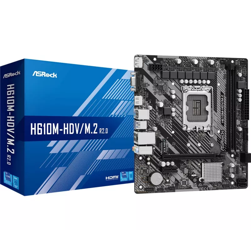 Mātesplate ASRock H610M-HDV/M.2 R2.0 LGA1700 DDR4 Micro-ATX
