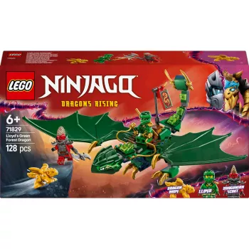 Konstruktoru komplekts LEGO NINJAGO 71829 Lloyda zaļais meža pūķis, 128 gabali, 2 minifigūras, vecumam no 6 gadiem