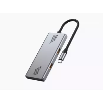 USB centrmezgls Gembird 4-portu USB 3.2 Gen 2 Type-C ar 4x Type-A un Type-C portiem