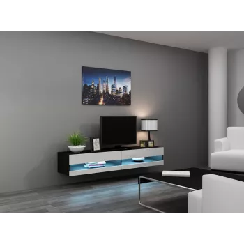 TV statīvs VIGO NEW 30/180/40, 1800×400×300 mm, melna virsma, skaidu plātnes rāmis