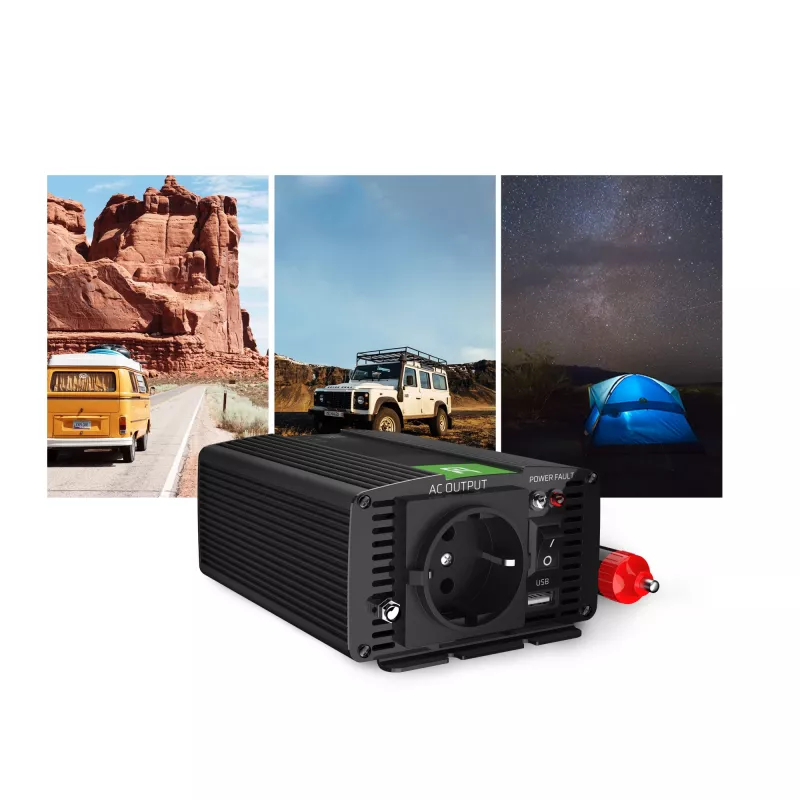 GREEN CELL Autoinvertors 12V uz 230V 150W/300W Tīrs Sinuss