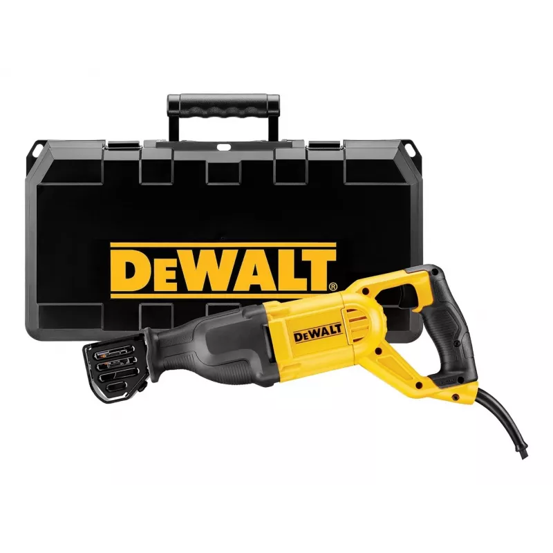 DeWALT DWE305PK-QS zobenzāģis, 1100 W, gājiens 29 mm, maks. 2800 gājieni/min, zāģēšanas dziļums koksnē 280 mm, 3,5 kg, melns/dzeltens