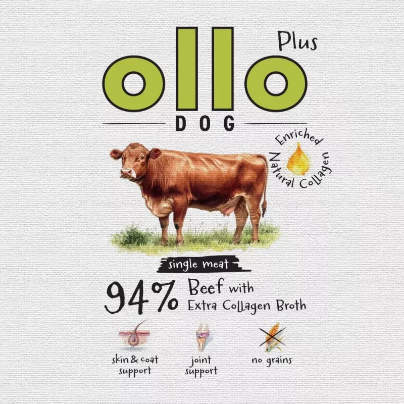 Ollo Plus Kolagen Beef 400g konservs suņiem