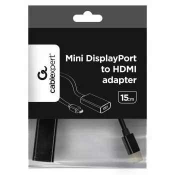 Gembird A-MDPM-HDMIF-02 video kabeļa adapteris Mini DisplayPort uz HDMI Type A (sieviete) Melns