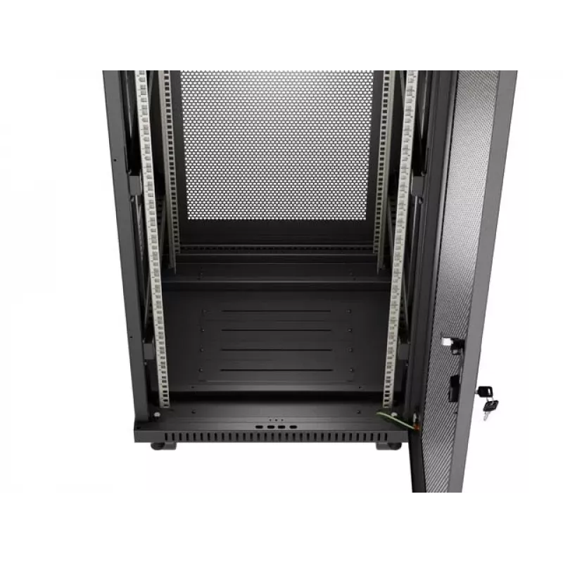 Rack skapis LANBERG FF01-6624-23BL 24U brīvi stāvošs 19 collu 600×600 mm IP20 melns