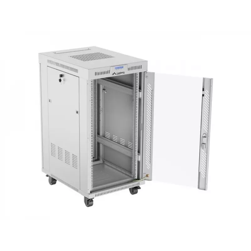 Rack skapis LANBERG FF01-6822-12SL 22U brīvi stāvošs, 1233×600×800 mm, IP20, 1200 kg