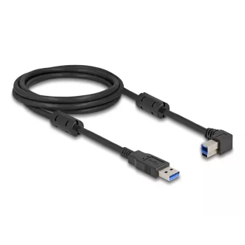 DeLOCK USB kabelis Type-A vīrietis uz Type-B vīrietis 90° pa kreisi leņķis 2 m