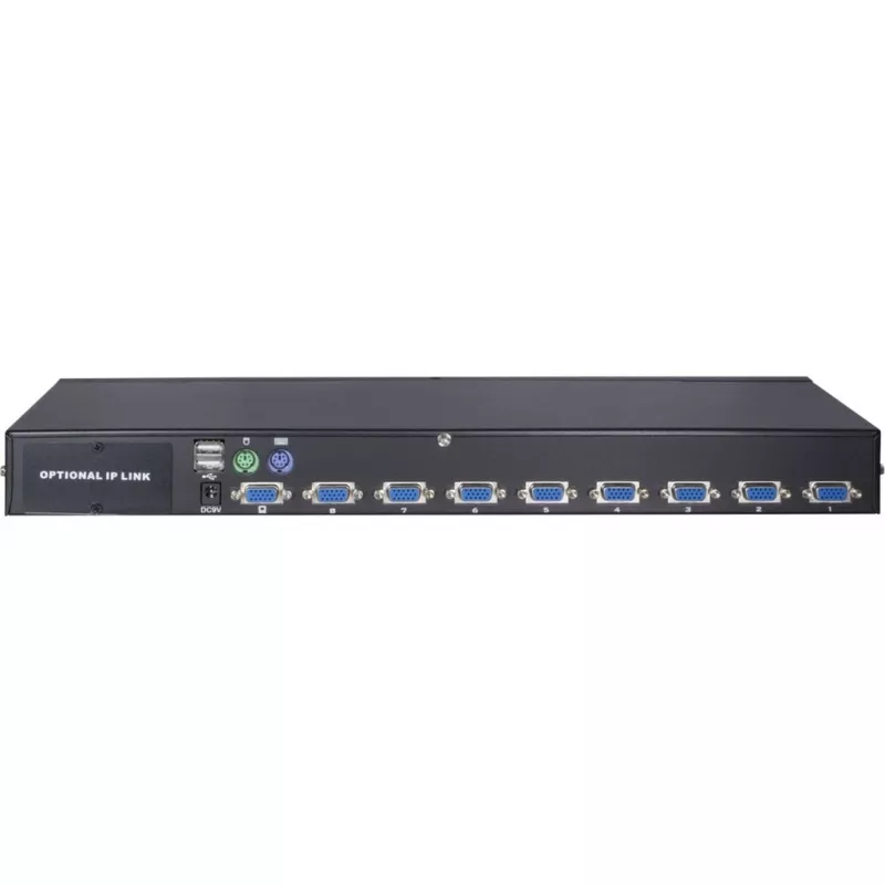 Inter-Tech KVM AS-9108DU 8-portu KVM slēdzis, rack montāžai, melns (88887233)