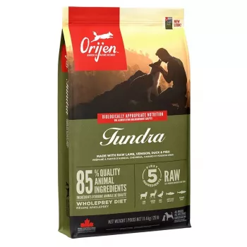 Orijen Tundra 11.4 kg pieaugušo suņu barība ar vistu, zivīm un tītaru