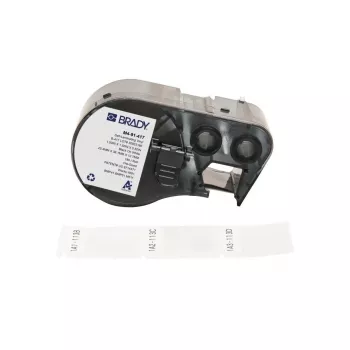 Brady Corporation M4-91-417 pašlaminējošs vinila marķējums Balts/Caurspīdīgs 25.40 x 12.70 38.10 mm (170957)