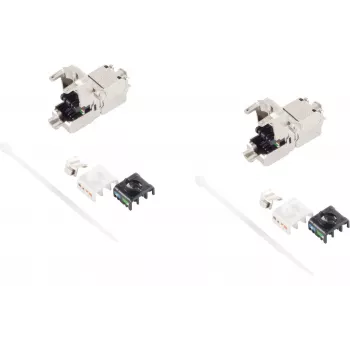 Keystone RJ45 Cat 6A savienotājs ShiverPeaks BS08-10002-2 bezinstrumentu, 2 iepakojumā
