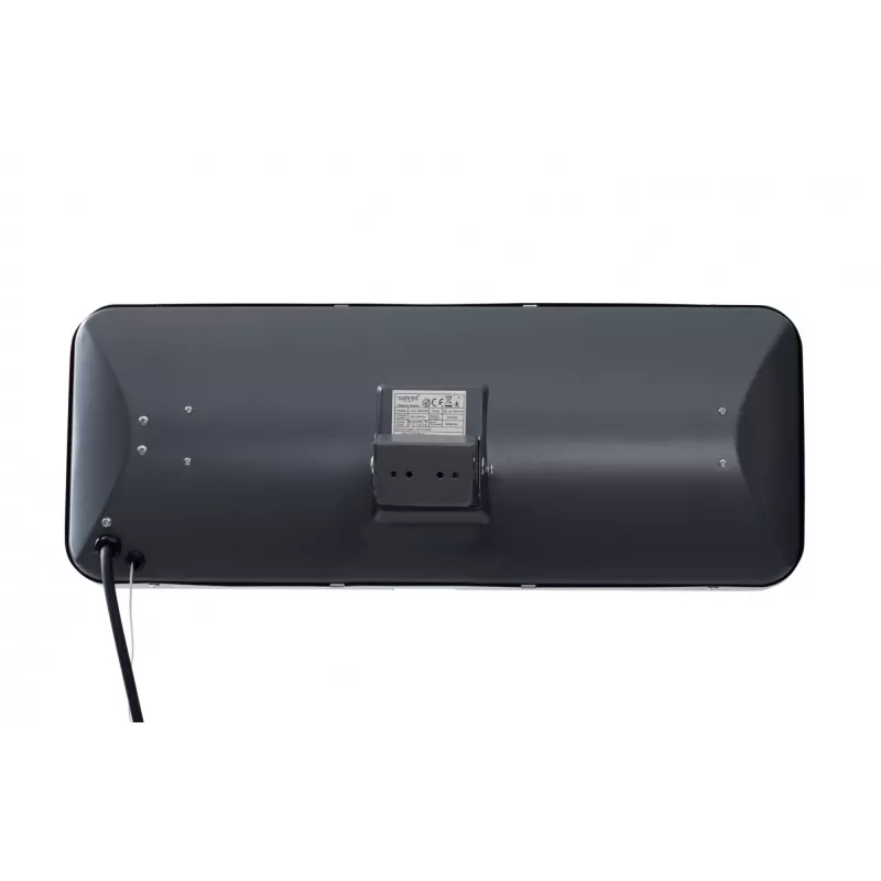 Kvarca elektriskais sildītājs SUNRED LUG-2000W — 2000 W, āra lietošanai, sienas stiprinājums, IP24, melns
