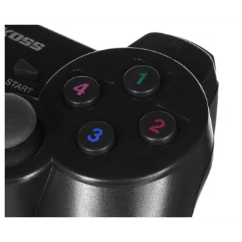 Bezvadu spēļu kontrolieris VAKOSS GP-3925BK Melns RF analogais/digitālais PC un PlayStation 3, 12 pogas, 2.4 GHz, nano uztvērējs