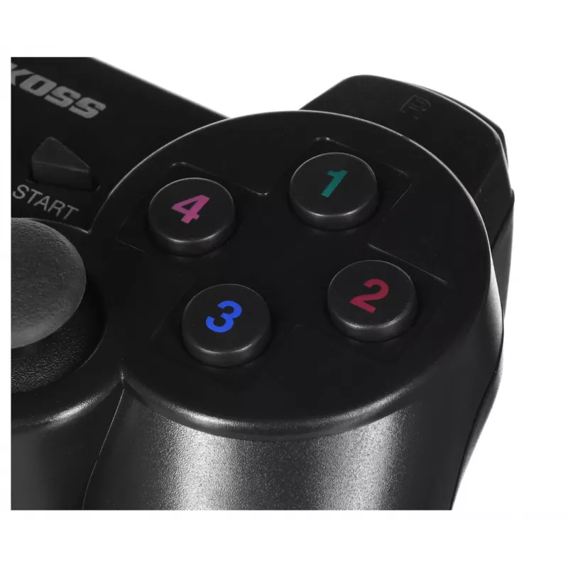 VAKOSS GP-4705BK bezvadu USB spēļu pults, PC/PS3, dual shock vibrācija, analogais/digitālais režīms, melna