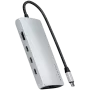 Satechi ST-P8KES — USB-C dokstacija ar Ethernet un SD karšu lasītāju, sudraba