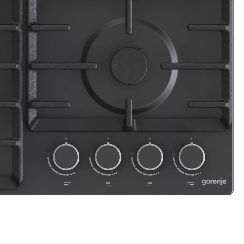 Gorenje GW642AB gāzes plīts virsma, 4 degļi, melna