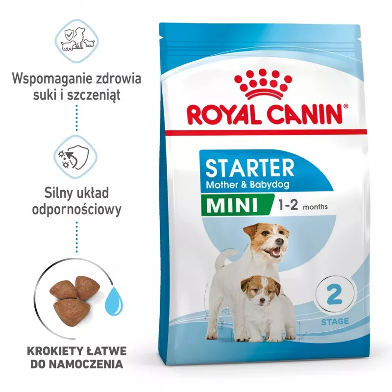 Sausā suņu barība Royal Canin Starter Mother & Babydog 1 kg — vistas gaļa, 30% olbaltumvielas, 22% tauki