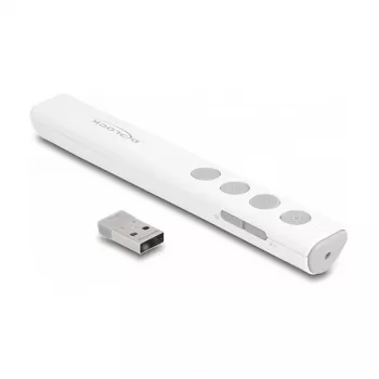 DeLOCK USB lāzera prezentētājs balts Bezvadu RF Nano uztvērējs