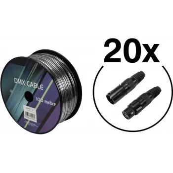 DMX kabeļu komplekts EUROLITE 20000431 — 2 x 0,22 mm² vadītāji, garums 100 m