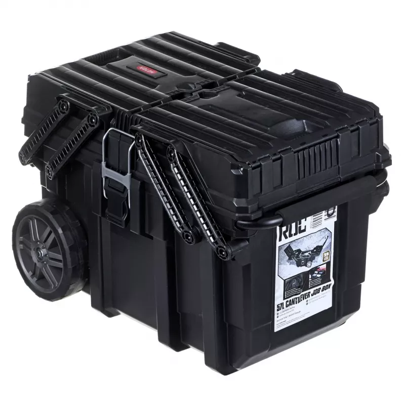 Instrumentu kaste KETER CANTILEVER Job Box (17203037/238270) uz riteņiem Melna