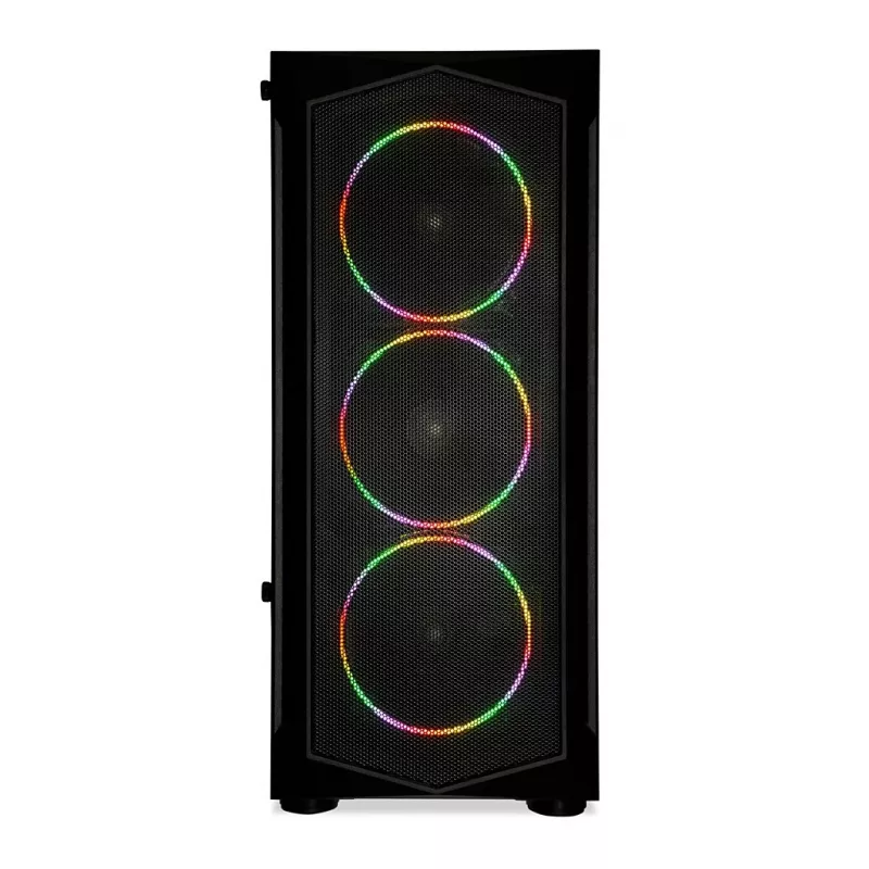 PC korpuss IBOX LUPUS 27 Midi Tower ATX, rūdīts stikls, RGB, 455×200×380 mm, atbalsta ATX, GPU līdz 32 cm