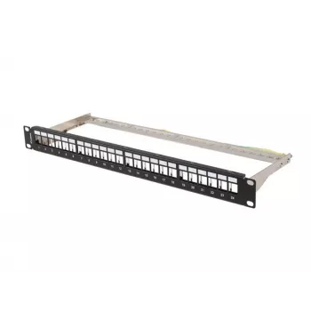 Patch panel tukšs 24 porti 1U 19 collas FTP keystone moduļiem melns