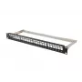 Patch panel tukšs 24 porti 1U 19 collas FTP keystone moduļiem melns