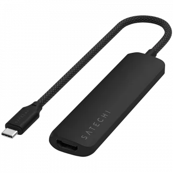 Satechi ST-P4SK USB-C 4-in-1 Slim Multiport Adapter, 10 Gbit/s, Melns