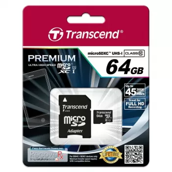Transcend 64GB MicroSDXC UHS-I TS64GUSDU1