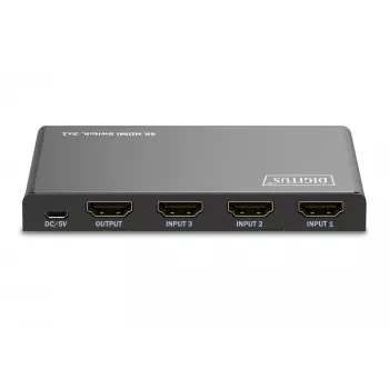 Digitus 4K HDMI Slēdzis 3x1 Metāla Melns 18 Gbit/s