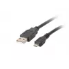 USB 2.0 kabelis LANBERG CA-USBM-10CC-0018-BK, Micro-USB B uz USB A, 1,8 m, melns