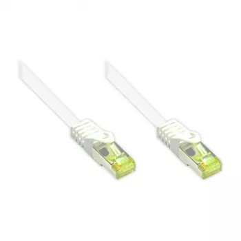 RJ45 Patch Kabelis ar Cat.7 Neapstrādātu Kabeli un Fiksatora Aizsardzību (RNS®), S/FTP, PiMF, Bezhalogēna, 600MHz, OFC, Balts, 0,25m, Good Connections® (8070R-003W)