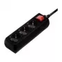 Hama 00108816 pārsprieguma aizsargs Melns 3 AC kontaktligzdas 230 V 3 m