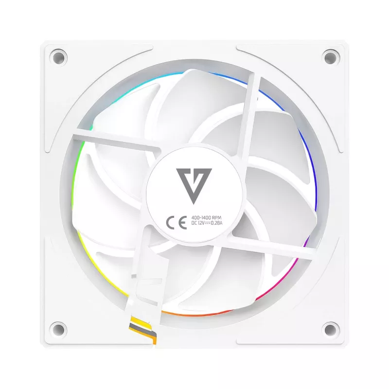 Korpusa ventilators MODECOM VOLCANO LOOP 120 ARGB White — 120 mm, ARGB apgaismojums, PWM atbalsts, 400–1400 RPM