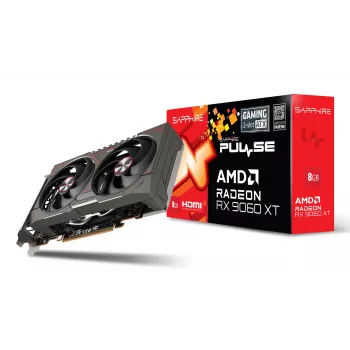 Videokarte Sapphire Radeon RX 9060 XT — 8 GB GDDR6, 128 bitu, PCIe x16 5.0, divu ventilatoru dzesēšana