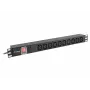 Strāvas sadalītājs LANBERG PDU-10I-0200-IEC-BK — 10× C13 ligzdas, 2 m kabelis, 10 A, 2500 W, melns