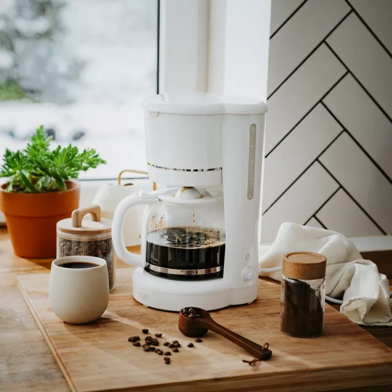 Adler AD 4383w Pilienu kafijas automāts maltai kafijai 1,5 L balts