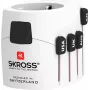 Universāls kontaktligzdas adapteris Skross PRO Type C E F balts