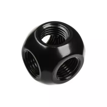 Bitspower Q-Adapter 5x IG 1/4 matēti melns - daudzportu G1/4 savienotājadapteris