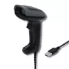 Rokas svītrkodu lasītājs QOLTEC 50863 — 1D/2D skeneris, USB vads, LED sensors, melns, 5V, 1.8 m kabelis