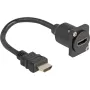 DeLOCK D-Type HDMI kabelis vīrietis-sieviete melns 20 cm