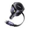 Auto lādētājs Baseus Enjoyment Max 60W ar USB-C un Lightning kabeļiem, divu portu ātrā uzlāde