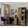 Top e Shop RS-80 BILY biroja grāmatplaukts, antracīta rāmis, ozolkoka durvis, 7 plaukti, 2 atvilktnes, 1800×800×350 mm
