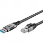 Goobay 70693 USB-A uz RJ45 Ethernet CAT 6 kabelis stabilam vadu interneta savienojumam ar maršrutētāju/modem/tīkla slēdzi / aizstāj USB-RJ45 adapteri / 1