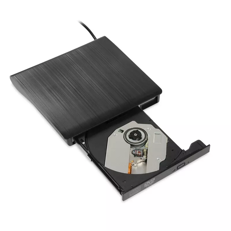 Ārējais DVD-ROM optiskais diskdzinis IBOX IED02, USB 3.2 Gen 1, DVD-ROM (8x) / CD-ROM (24x), Melns