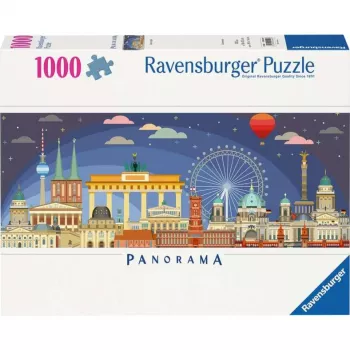 Puzle Ravensburger Panorama Nakts Berlīnē 1000 gabali, panorāmas formāts