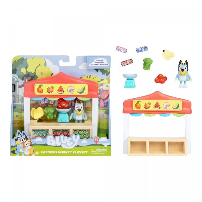 Figūriņu komplekts TMTOYS Mini Bluey Pārtikas veikals BLU17555 – miniatūru tēlu komplekts rotaļām